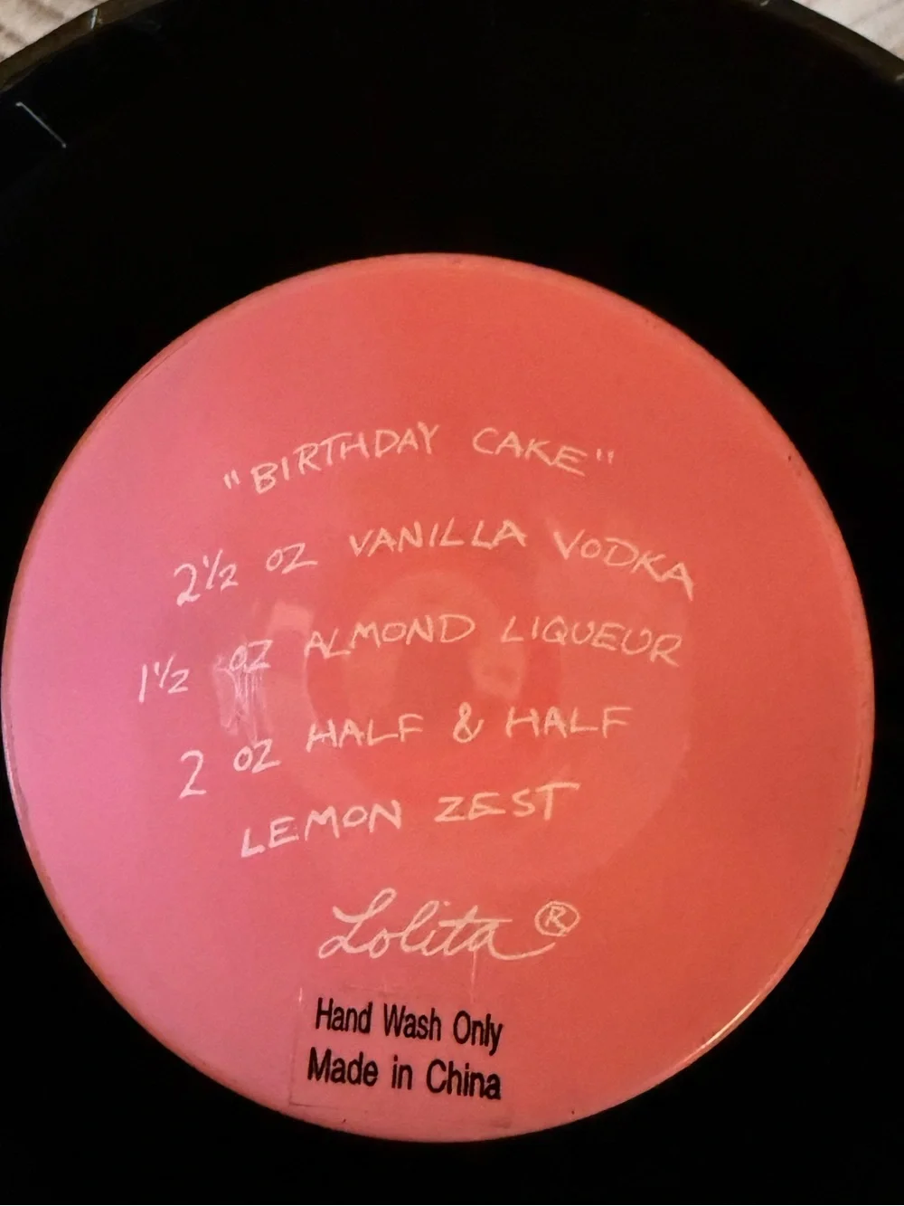 Vintage Lolita 'Birthday Cake' Hand-Painted Martini Glass